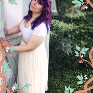 Casual White tulle skirt